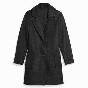 Old Navy Black Oversized Soft-Brushed Button-Front Coat for Women XL